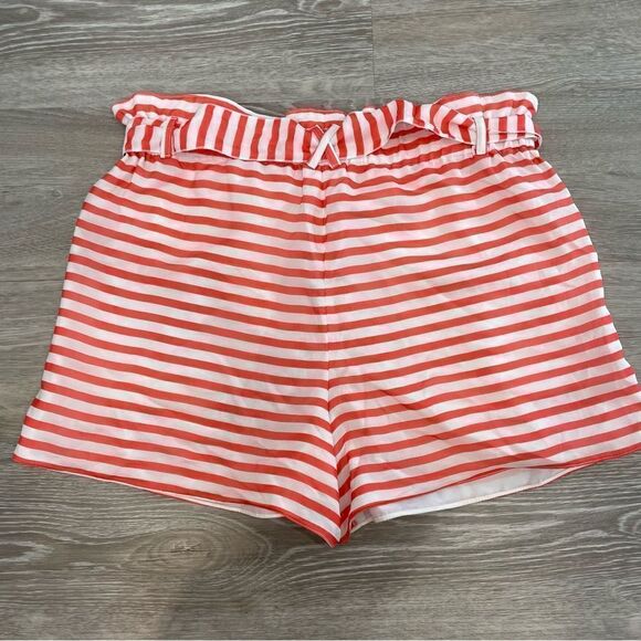 Armani Collezioni Silk Red Striped Mini shirts sz 10 or L Cruise Collection - Picture 3 of 9